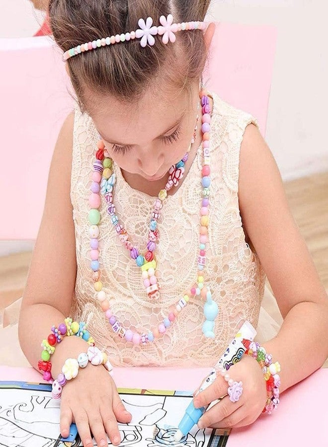 Massmot 580Pcs Beads for Kids Crafts, Children's Jewelry Making Kit, DIY Bracelets Necklace Hairband and Rings Craft Kits for 4-12 Years Old Little Girls, Multicolor - Image 3
